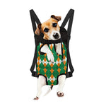 Irish Themed Argyle Pattern Print Pet Carrier Backpack