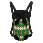 Irish Themed Argyle Pattern Print Pet Carrier Backpack