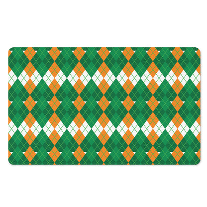 Irish Themed Argyle Pattern Print Polyester Doormat