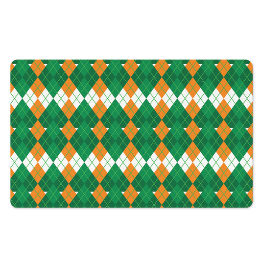 Irish Themed Argyle Pattern Print Polyester Doormat