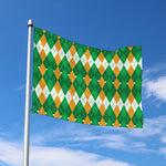 Irish Themed Argyle Pattern Print Polyester Flag