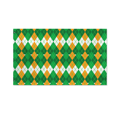 Irish Themed Argyle Pattern Print Polyester Flag