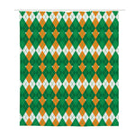 Irish Themed Argyle Pattern Print Polyester Shower Curtain