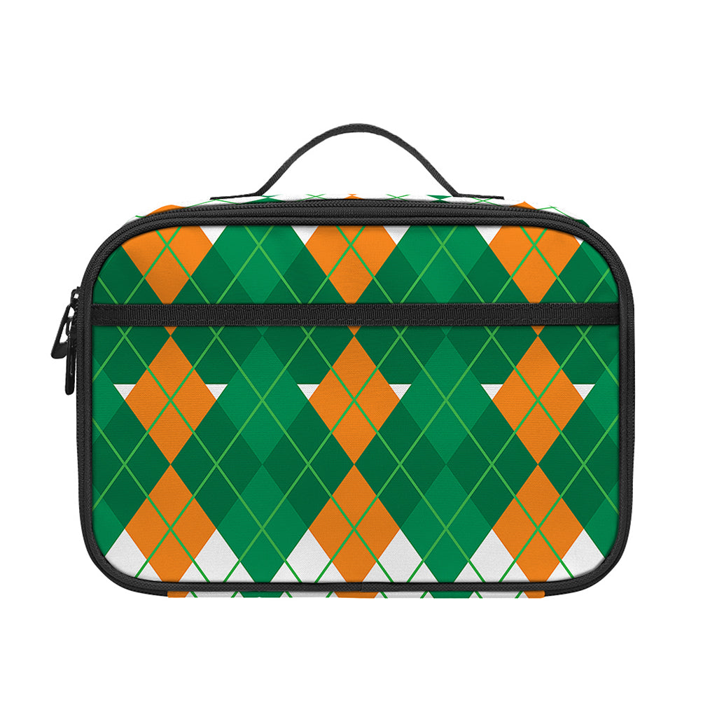 Irish Themed Argyle Pattern Print Portable Lunch Bag