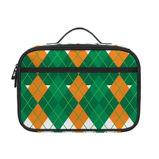 Irish Themed Argyle Pattern Print Portable Lunch Bag