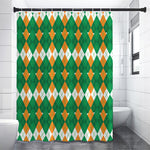 Irish Themed Argyle Pattern Print Premium Shower Curtain