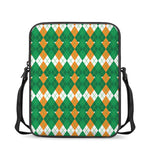 Irish Themed Argyle Pattern Print Rectangular Crossbody Bag