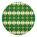 Irish Themed Argyle Pattern Print Round Blanket