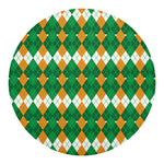 Irish Themed Argyle Pattern Print Round Blanket