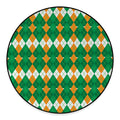 Irish Themed Argyle Pattern Print Round Floor Mat