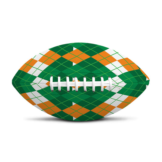 Irish Themed Argyle Pattern Print Rugby Ball