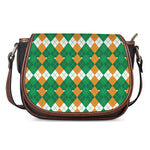 Irish Themed Argyle Pattern Print Saddle Bag