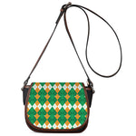Irish Themed Argyle Pattern Print Saddle Bag