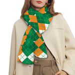 Irish Themed Argyle Pattern Print Scarf