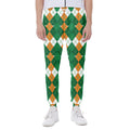 Irish Themed Argyle Pattern Print Joggers