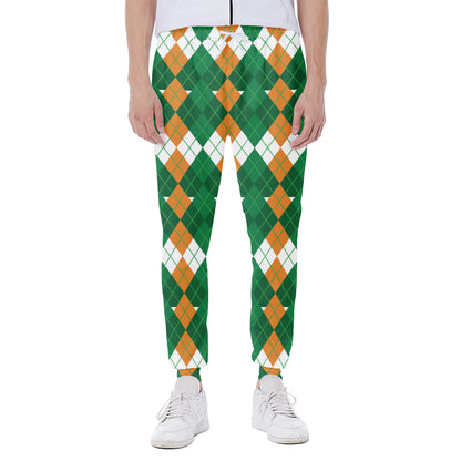 Irish Themed Argyle Pattern Print Scuba Joggers
