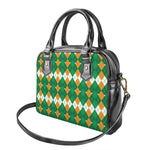 Irish Themed Argyle Pattern Print Shoulder Handbag