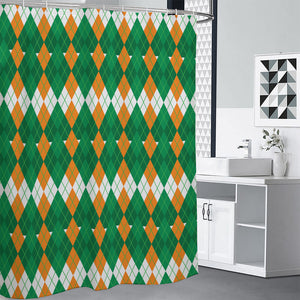 Irish Themed Argyle Pattern Print Shower Curtain