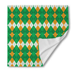 Irish Themed Argyle Pattern Print Silk Bandana