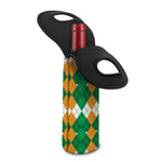 Irish Themed Argyle Pattern Print Single Neoprene Wine Tote