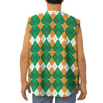 Irish Themed Argyle Pattern Print Sleeveless Baseball Jersey