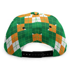 Irish Themed Argyle Pattern Print Snapback Cap