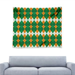 Irish Themed Argyle Pattern Print Tapestry