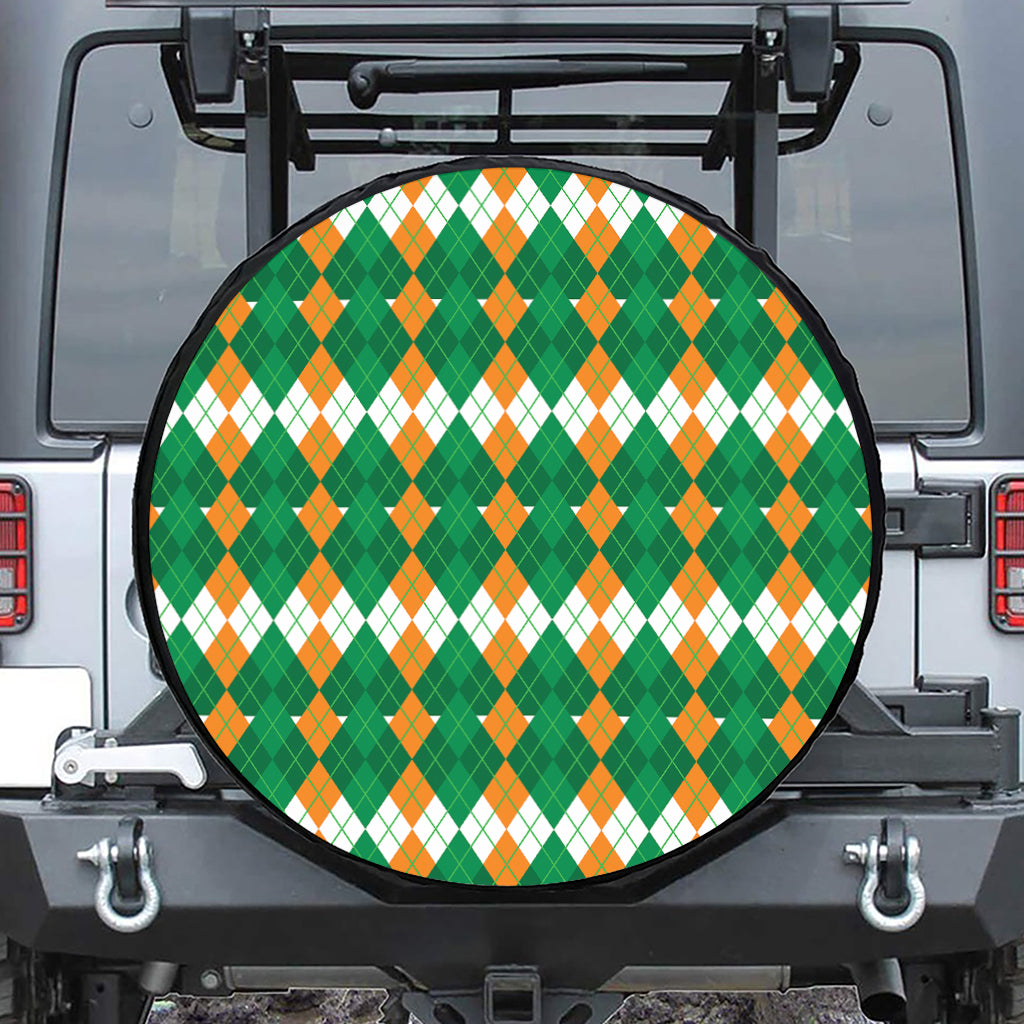 Irish Themed Argyle Pattern Print Tire Cover