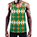 Irish Themed Argyle Pattern Print Training Tank Top