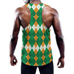 Irish Themed Argyle Pattern Print Training Tank Top