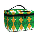Irish Themed Argyle Pattern Print Travel Makeup Bag