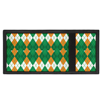 Irish Themed Argyle Pattern Print Trifold Wallet