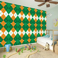 Irish Themed Argyle Pattern Print Wall Sticker