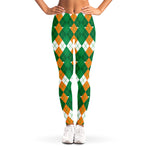 Irish Themed Argyle Pattern Print Women's Leggings