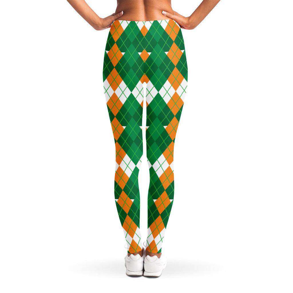 Irish Themed Argyle Pattern Print Women's Leggings