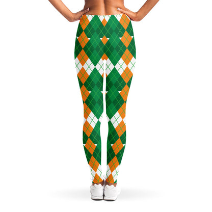 Irish Themed Argyle Pattern Print Women's Leggings