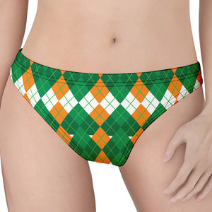 Irish Themed Argyle Pattern Print Women's Thong