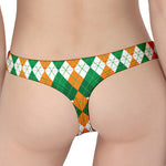 Irish Themed Argyle Pattern Print Women's Thong