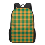 Irish Themed Plaid Pattern Print 17 Inch Backpack