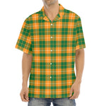 Irish Themed Plaid Pattern Print Aloha Shirt