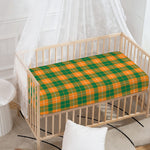 Irish Themed Plaid Pattern Print Baby Crib Sheet