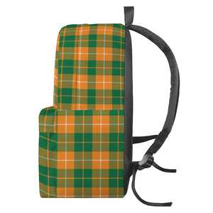 Irish Themed Plaid Pattern Print Backpack