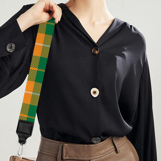 Irish Themed Plaid Pattern Print Bag Strap