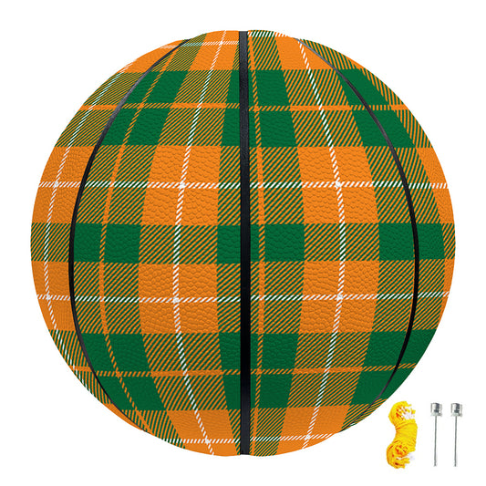 Irish Themed Plaid Pattern Print Basketball