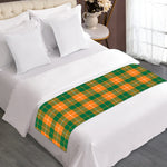 Irish Themed Plaid Pattern Print Bed Runner
