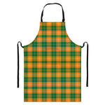 Irish Themed Plaid Pattern Print Bib Apron With Pocket