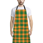 Irish Themed Plaid Pattern Print Bib Apron With Pocket
