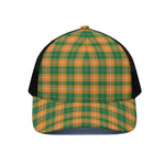 Irish Themed Plaid Pattern Print Black Mesh Trucker Cap