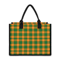 Irish Themed Plaid Pattern Print Canvas Tote Bag