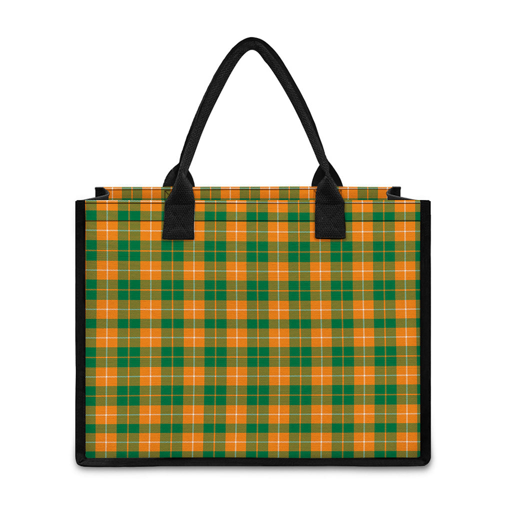 Irish Themed Plaid Pattern Print Canvas Tote Bag